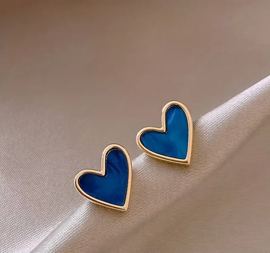Blue Heart Earrings